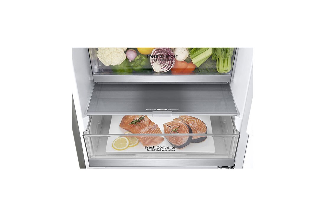 LG Kombinovani frižider sa donjim zamrzivačem, DoorCooling⁺™ tehnologija, ThinQ™, kapacitet 383L, GBF72NSDZN, thumbnail 4