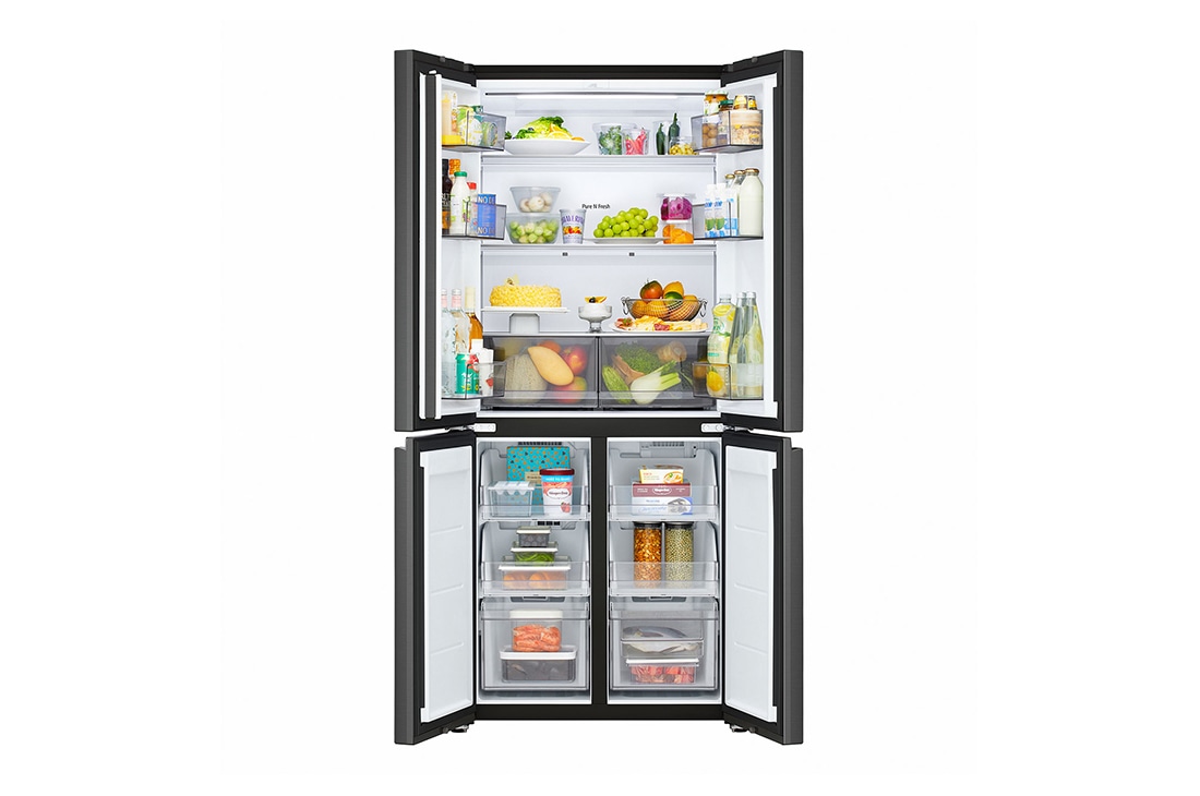 LG Multi-Door frižider, DoorCooling+™ tehnologija, ThinQ™, kapacitet 580L	, Prednja sva vrata otvorena bez pogleda na hranu, GMBS30SDEP, thumbnail 3