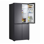 LG Multi-Door frižider, DoorCooling+™ tehnologija, ThinQ™, kapacitet 580L	, Prednja gornja vrata otvorena sa pogledom na hranu, GMBS30SDEP, thumbnail 4