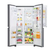 LG Side-by-side frižider zapremine 625 L, funkcija Door-in-Door, Dispanzer za hladnu vodu, led i mrvljeni led, GSJ761PZXV, thumbnail 3
