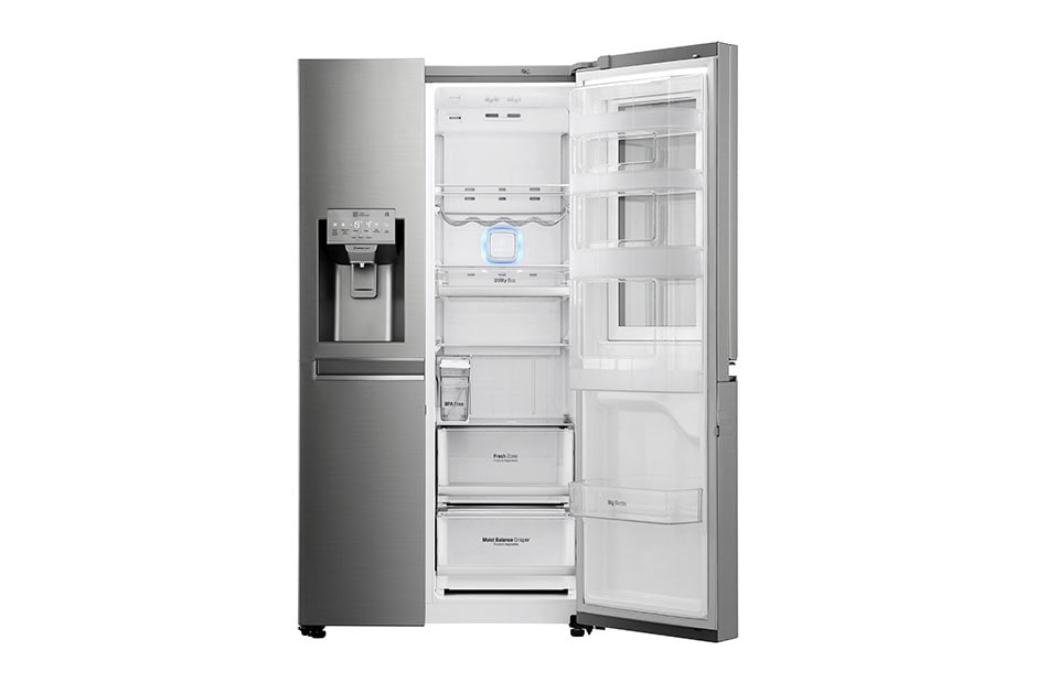 LG Side-by-side frižider, Instaview Door-in-door, sa Dispanzerom za hladnu vodu, led i mrvljeni led, GSX961NSAZ, thumbnail 3