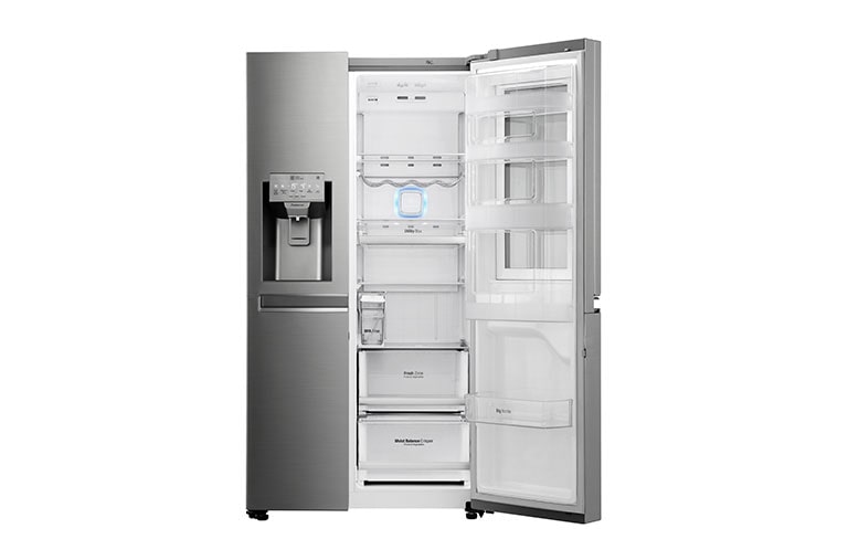 LG Side-by-side frižider, Instaview Door-in-door, sa Dispanzerom za hladnu vodu, led i mrvljeni led, GSX961NSAZ, thumbnail 3