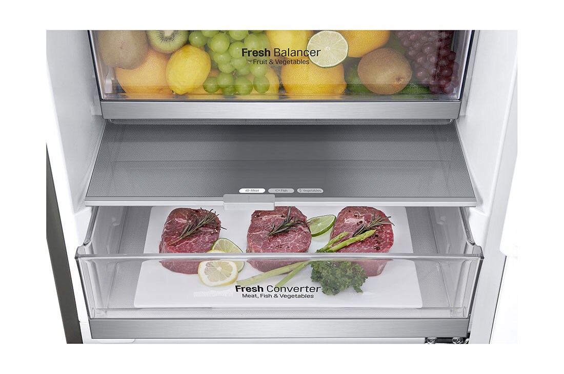 LG Kombinovani frižider sa donjim zamrzivačem, DoorCooling⁺™ tehnologija, ThinQ™, kapacitet 340L, GBF71PZDZN, thumbnail 5