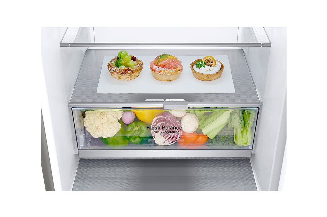 LG Kombinovani frižider sa donjim zamrzivačem, DoorCooling⁺™ tehnologija, ThinQ™, kapacitet 384L, GBB72NSDFN-freshzone detail 1, GBB72NSDFN, thumbnail 4