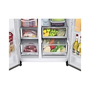 LG Door-in-Door™ Side-by-Side frižider, DoorCooling<sup>+</sup>™ i ThinQ™ tehnologija, kapacitet 635L, GSJV91BSAE, GSJV91BSAE, thumbnail 4