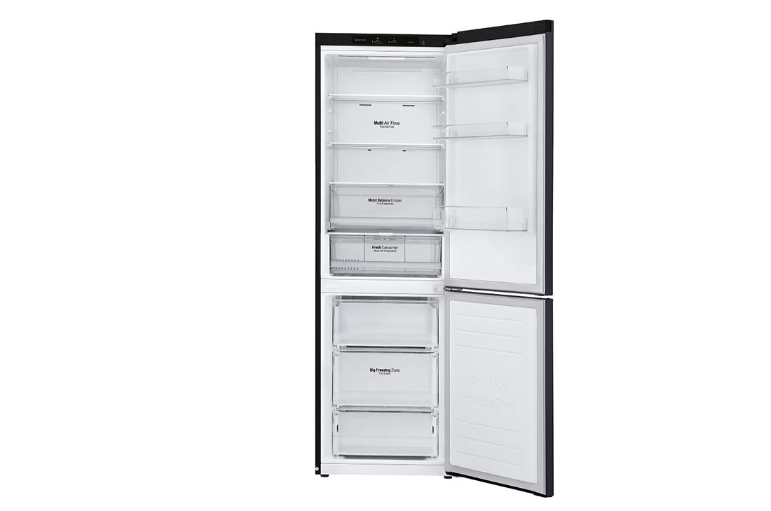LG Kombinovani frižider sa donjim zamrzivačem, DoorCooling<sup>+</sup>™ tehnologija, kapacitet 341L, Refrigerators-Front-View-Door-Open-Without-Content, GBB61MCGCN1, thumbnail 3