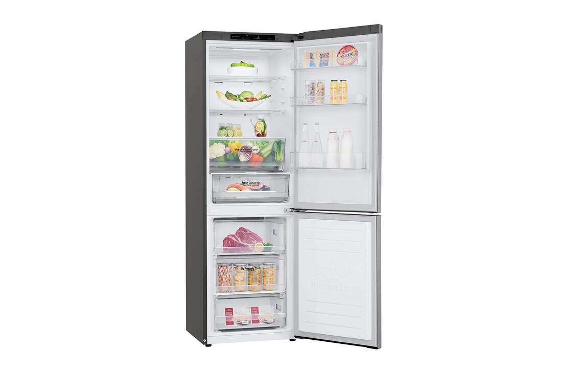 LG Kombinovani frižider sa donjim zamrzivačem, DoorCooling<sup>+</sup>™ tehnologija, kapacitet 341L, left side open view, GBB61PZGGN, thumbnail 10