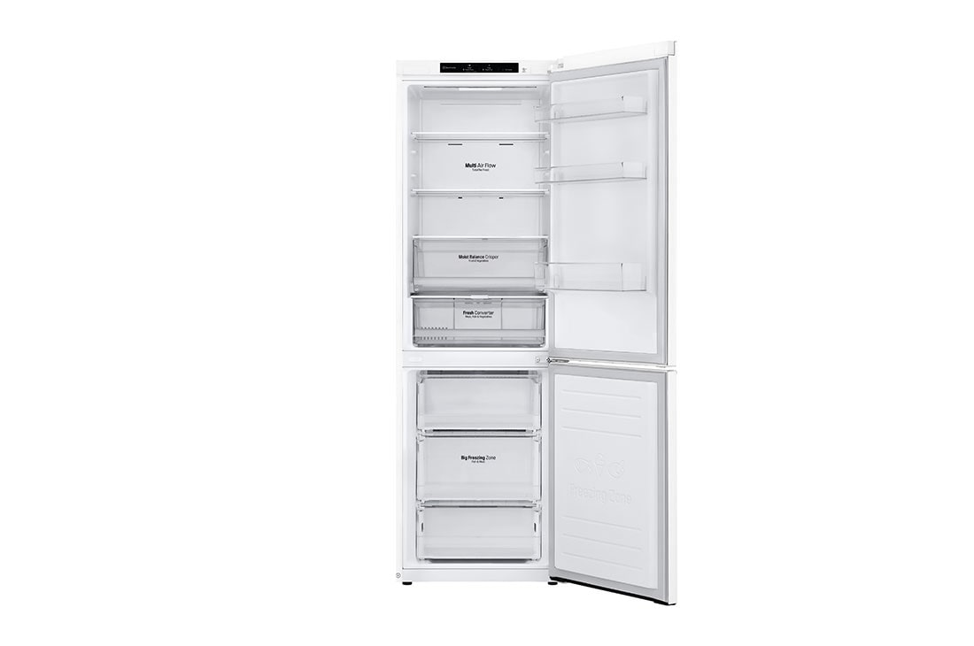 LG Kombinovani frižider sa donjim zamrzivačem, DoorCooling<sup>+</sup>™ tehnologija, kapacitet 341L, Refrigerators-Front-View-Door-Open-Without-Content, GBB61SWGGN, thumbnail 10