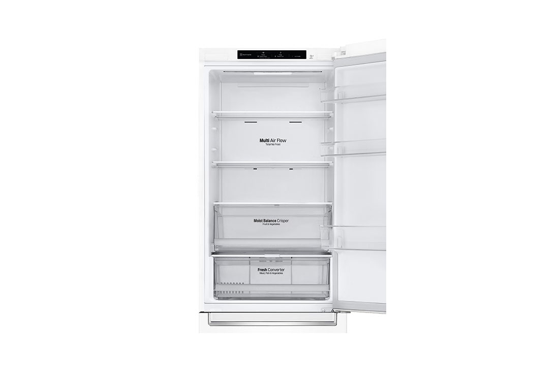 LG Kombinovani frižider sa donjim zamrzivačem, DoorCooling<sup>+</sup>™ tehnologija, kapacitet 341L, Refrigerators-Front-View-Top-Door-Open, GBB61SWGGN, thumbnail 8