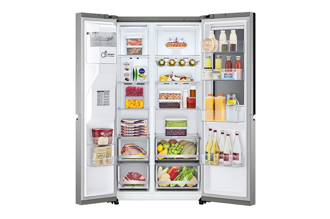 LG InstaView Door-in-Door™ Side-by-Side frižider, DoorCooling⁺™ i ThinQ™ tehnologija, kapacitet 635L, GSXV80PZLE, thumbnail 4