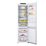 LG Kombinovani frižider sa donjim zamrzivačem, DoorCooling+™ tehnologija, kapacitet 387L, Prednja sva vrata otvorena sa pogledom na hranu, GBV7280CSW, thumbnail 2