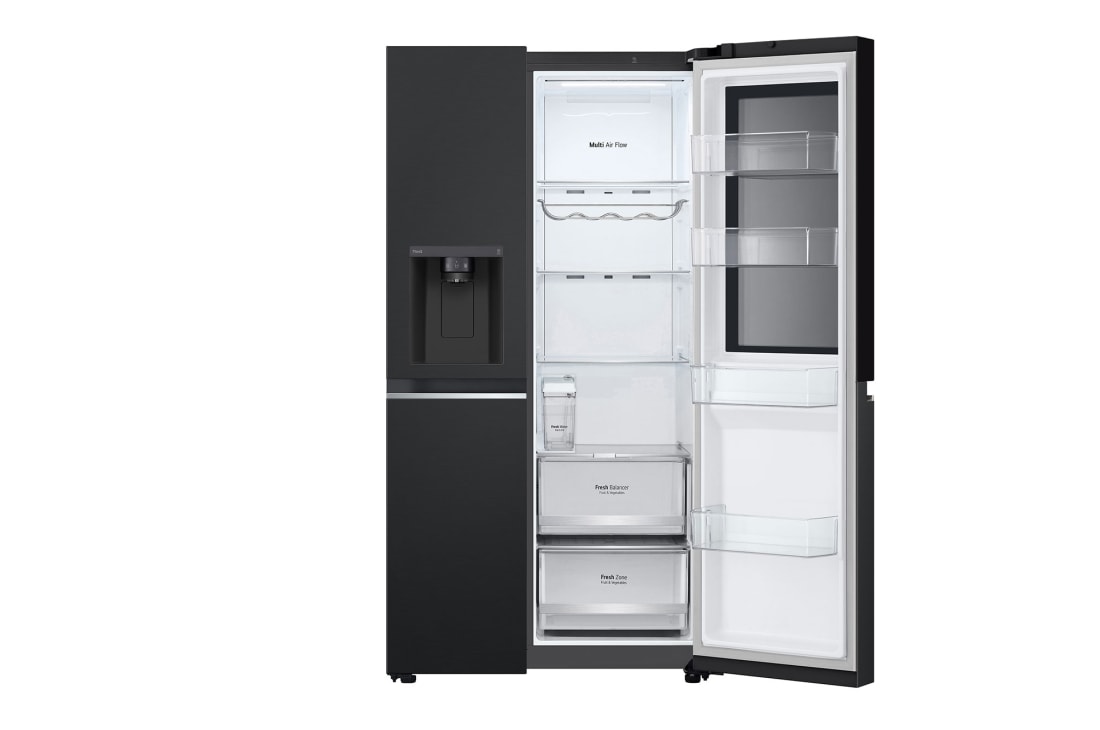 LG InstaView™ Side-by-Side frižider, DoorCooling+™ i ThinQ™ tehnologija, kapacitet 635L, Leva strana otvorena bez hrane, GSGV81EPLL, thumbnail 13