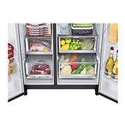 LG InstaView™ Side-by-Side frižider, DoorCooling+™ i ThinQ™ tehnologija, kapacitet 635L, Fioka sa hranom, GSGV81EPLL, thumbnail 10