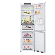 LG Kombinovani frižider sa donjim zamrzivačem, DoorCooling+™ tehnologija, kapacitet 344L, Prednja sva vrata otvorena sa pogledom na hranu, GBV3100CSW, thumbnail 2
