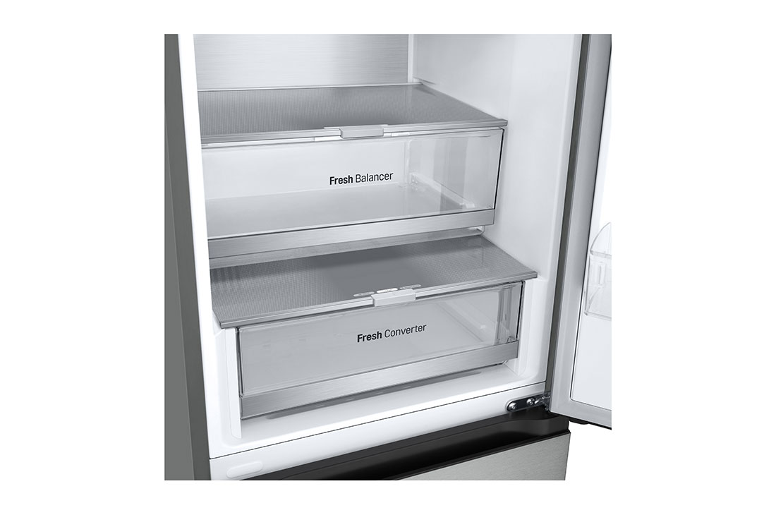 LG Kombinovani frižider sa donjim zamrzivačem, DoorCooling+™ tehnologija, kapacitet 387L, Prikaz detalja fioke, GBV7280AMB, thumbnail 11