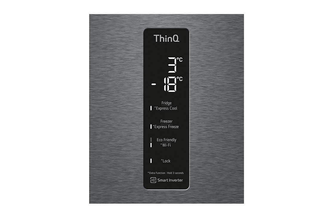 LG Kombinovani frižider sa donjim zamrzivačem, DoorCooling<sup>+</sup>™ tehnologija, ThinQ™, kapacitet 384L, Prikaz display-a, GBP62DSXCC1, thumbnail 9