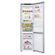 LG Kombinovani frižider sa donjim zamrzivačem, DoorCooling+™ tehnologija, kapacitet 387L, Prednja sva vrata otvorena sa pogledom na hranu, GBV3200DPY, thumbnail 3