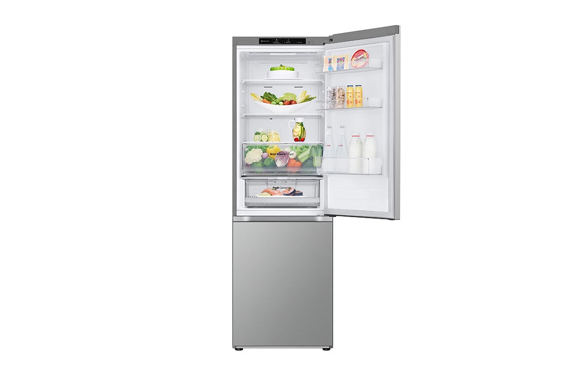LG Kombinovani frižider sa donjim zamrzivačem, DoorCooling+™ tehnologija, kapacitet 344L, Prednja sva vrata otvorena sa pogledom na hranu, GBV3100CPY, thumbnail 2