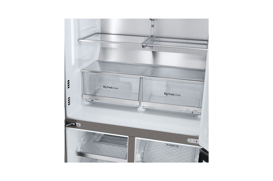 LG InstaView™ Multi-Door frižider, DoorCooling+™, Craft Ice™ i ThinQ™ tehnologija, kapacitet 638L, Fioka bez hrane, GMG960MBEE, thumbnail 7