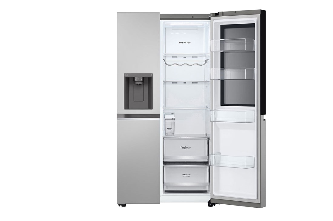 LG InstaView™ Side-by-Side frižider, DoorCooling+™ i ThinQ™ tehnologija, kapacitet 635L, LeftSideOpen without Food, GSGV81PYLL, thumbnail 13