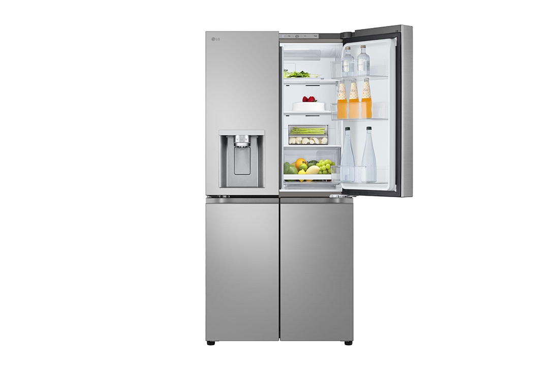 LG Multi-Door frižider, ThinQ™ tehnologija, kapacitet 506L, Prednja gornja vrata otvorena sa pogledom na hranu, GML860PYFE, thumbnail 4