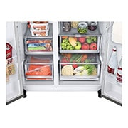 LG InstaView™ Side-by-Side frižider, DoorCooling+™ i ThinQ™ tehnologija, kapacitet 655L, Fioka sa hranom, GSVV80PYLL, thumbnail 6