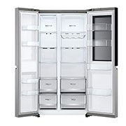 LG InstaView™ Side-by-Side frižider, DoorCooling+™ i ThinQ™ tehnologija, kapacitet 655L, Prednja sva vrata otvorena bez pogleda na hranu, GSVV80PYLL, thumbnail 9