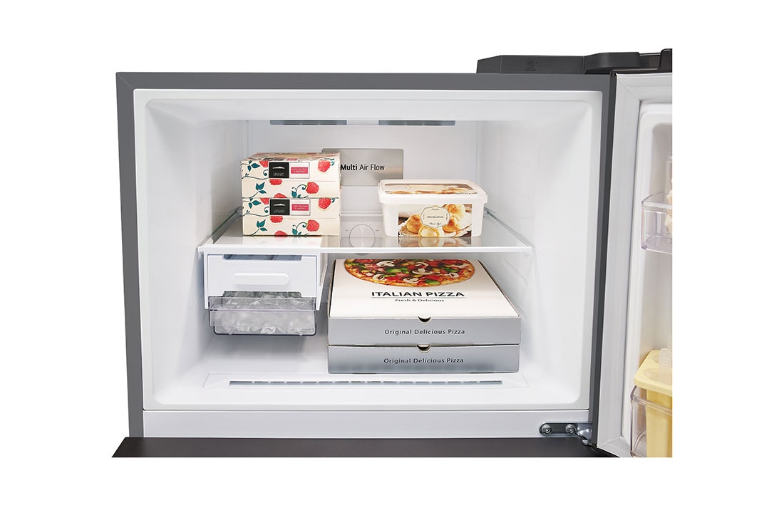 LG Kombinovani frižider sa gornjim zamrzivačem, DoorCooling+™ tehnologija, ThinQ™, kapacitet 461L, Pogled sa leve strane, GTBV44PYBKD, thumbnail 11