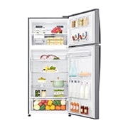 LG Kombinovani frižider sa gornjim zamrzivačem, DoorCooling+™ tehnologija, kapacitet 509L, Prednja sva vrata otvorena sa pogledom na hranu, GTF744PZPED, thumbnail 2