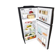 LG Kombinovani frižider sa gornjim zamrzivačem, DoorCooling+™ tehnologija, kapacitet 509L, Prednja sva vrata otvorena sa pogledom na hranu, GTF744BLPED, thumbnail 8