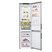 LG Kombinovani frižider sa donjim zamrzivačem, DoorCooling⁺™ tehnologija, kapacitet 387L, Prednja sva vrata otvorena sa pogledom na hranu, GBV22NCCPY, thumbnail 2