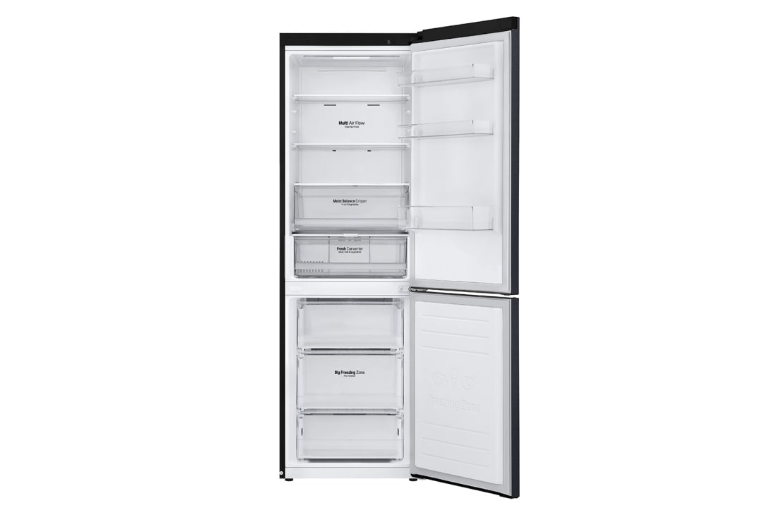 LG Kombinovani frižider sa donjim zamrzivačem, DoorCooling+™ tehnologija, ThinQ™, kapacitet 341L, Prednja sva vrata otvorena bez pogleda na hranu, GBE61MCHMN, thumbnail 3