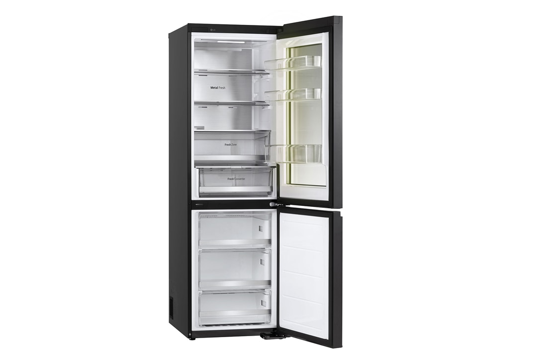 LG InstaView™ kombinovani frižider sa donjim zamrzivačem, DoorCooling<sup>+</sup>™ tehnologija, ThinQ™, kapacitet 349L, Leva strana otvorena bez hrane, GBG7190CEV, thumbnail 14