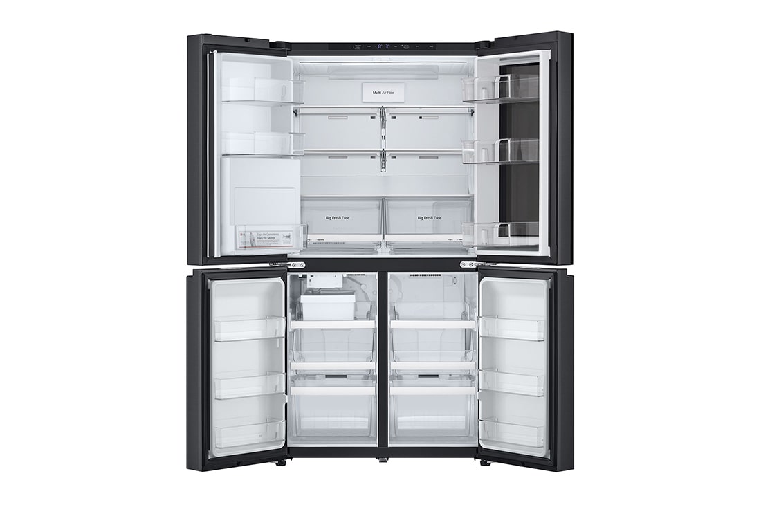 LG InstaView™ Multi-Door frižider, DoorCooling+™ tehnologija, ThinQ™, kapacitet 646L, Prednja sva vrata otvorena bez pogleda na hranu, GMK960EV2E, thumbnail 3