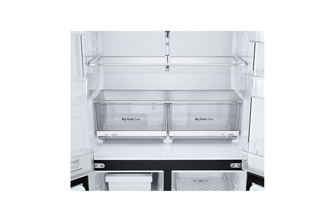 LG InstaView™ Multi-Door frižider, DoorCooling+™ tehnologija, ThinQ™, kapacitet 646L, Prednja sva vrata otvorena sa pogledom na hranu, GMK960EV2E, thumbnail 8