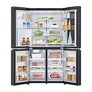 LG InstaView™ Multi-Door frižider, DoorCooling+™ tehnologija, ThinQ™, kapacitet 646L, Prednja sva vrata otvorena sa pogledom na hranu, GMK960EV2E, thumbnail 2