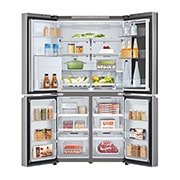 LG InstaView™ Multi-Door frižider, DoorCooling+™ tehnologija, ThinQ™, kapacitet 646L, Prednja sva vrata otvorena sa pogledom na hranu, GMK961PY5E, thumbnail 2