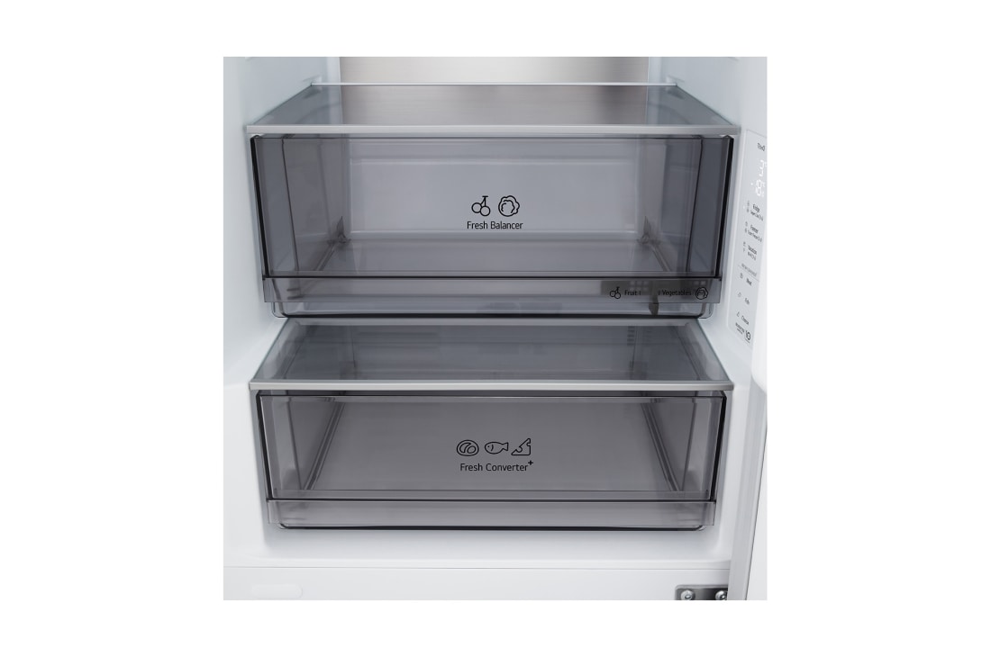 LG Kombinovani frižider sa donjim zamrzivačem, DoorCooling+™ tehnologija, ThinQ™, kapacitet 333L, Prikaz detalja fioke, GBBS514CPY, thumbnail 10