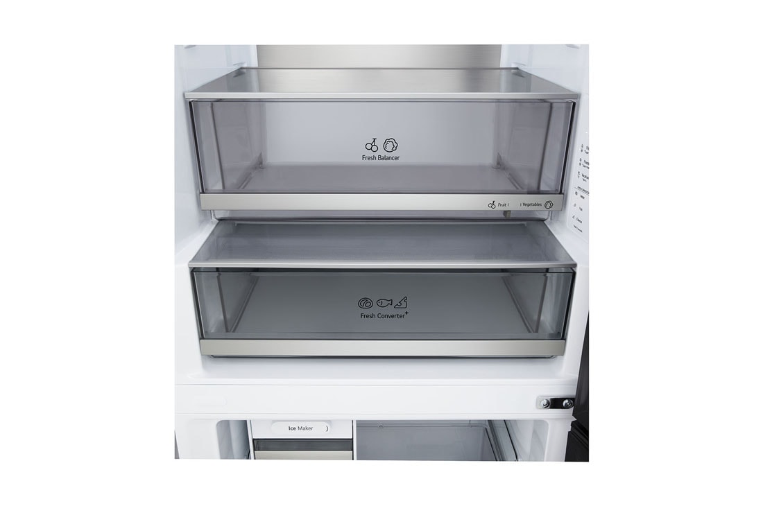 LG Kombinovani frižider sa donjim zamrzivačem, DoorCooling+™ tehnologija, ThinQ™, kapacitet 465L, Leva strana otvorena bez hrane, GBBW726CMB, thumbnail 11