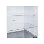 LG Kombinovani frižider sa donjim zamrzivačem, DoorCooling+™ tehnologija, ThinQ™, kapacitet 375L, Prednja gornja vrata otvorena sa pogledom na hranu, GBBSJ2CCEP, thumbnail 5