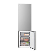 LG Kombinovani frižider sa donjim zamrzivačem, DoorCooling+™ tehnologija, ThinQ™, kapacitet 375L, Prednja gornja vrata otvorena sa pogledom na hranu, GBBSJ2CCPY, thumbnail 4