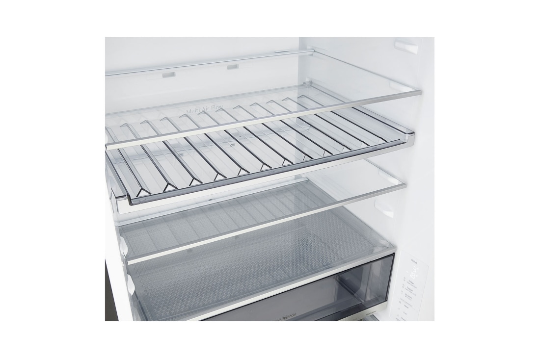 LG Kombinovani frižider sa donjim zamrzivačem, DoorCooling+™ tehnologija, ThinQ™, kapacitet 412L, Leva strana otvorena bez hrane, GBBW312CEV, thumbnail 14
