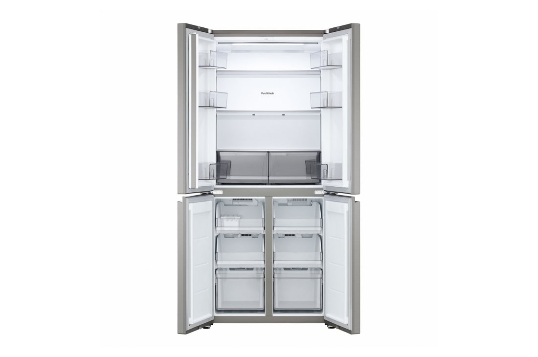 LG Multi-Door frižider, DoorCooling+™ tehnologija, ThinQ™, kapacitet 580L, A side-by-side image showing two views of an LG refrigerator in a modern kitchen, highlighting AI features., GMBS30SEPY, thumbnail 5