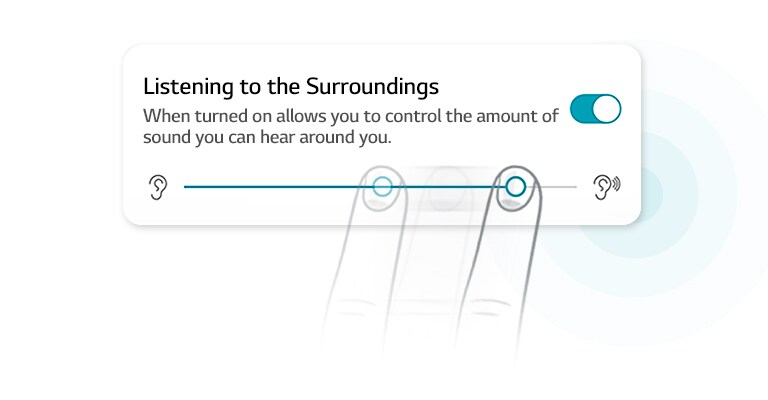 Prstom se podešava nivo ambijentalnog zvuka koji registrujemo.