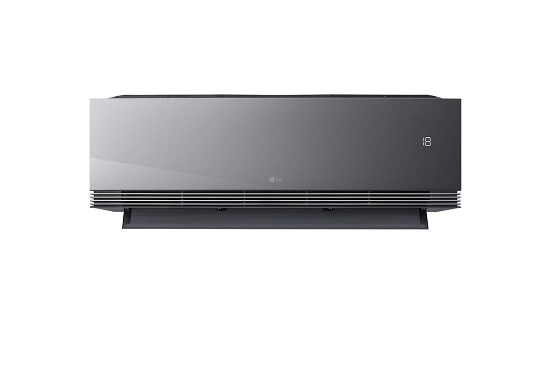 LG 5,0 kW ARTCOOL™ AI Air Mirror Single Split inverterski klima-uređaj, Prikaz sa prednje strane LG klima-uređaja sa otvorenom donjom lopaticom, AA18SP, thumbnail 2