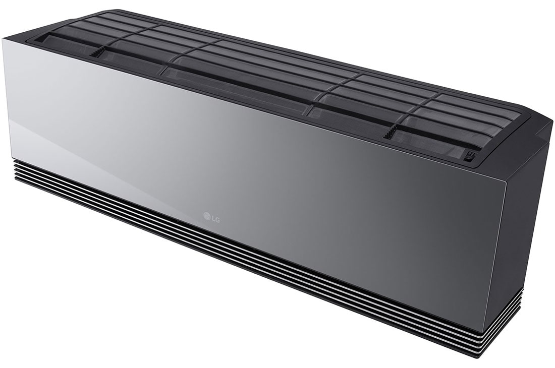 LG 5,0 kW ARTCOOL™ AI Air Mirror Single Split inverterski klima-uređaj, Prikaz sa prednje strane odozgo LG AI klima-uređaja sa vidljivim gornjim panelom i rešetkom, AA18SP, thumbnail 12