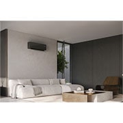 LG 2,5 kW ARTCOOL™ AI Air Mirror Single Split inverterski klima-uređaj, Moderna dnevna soba sa LG klima-uređajem na zidu, AA09SP, thumbnail 7
