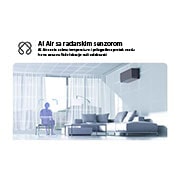LG 3,5 kW ARTCOOL™ AI Air Mirror Single Split inverterski klima-uređaj, LG Dual Vane klima-uređaj prikazan u dnevnoj sobi. Hladan vazduh struji nagore sa leve strane, topao vazduh nadole sa desne strane. Propratni tekst glasi: „DUAL Vane širi protok vazduha nagore ili nad, AA12SP, thumbnail 4