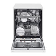 LG QuadWash™ Mašina za pranje sudova sa TrueSteam™ tehnologijom pare, set od 14 kompleta, ThinQ™, WiFi funkcija , front view open with dish, DF242FWS, thumbnail 3