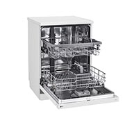 LG QuadWash™ Mašina za pranje sudova sa TrueSteam™ tehnologijom pare, set od 14 kompleta, ThinQ™, WiFi funkcija , left view open, DF242FWS, thumbnail 4